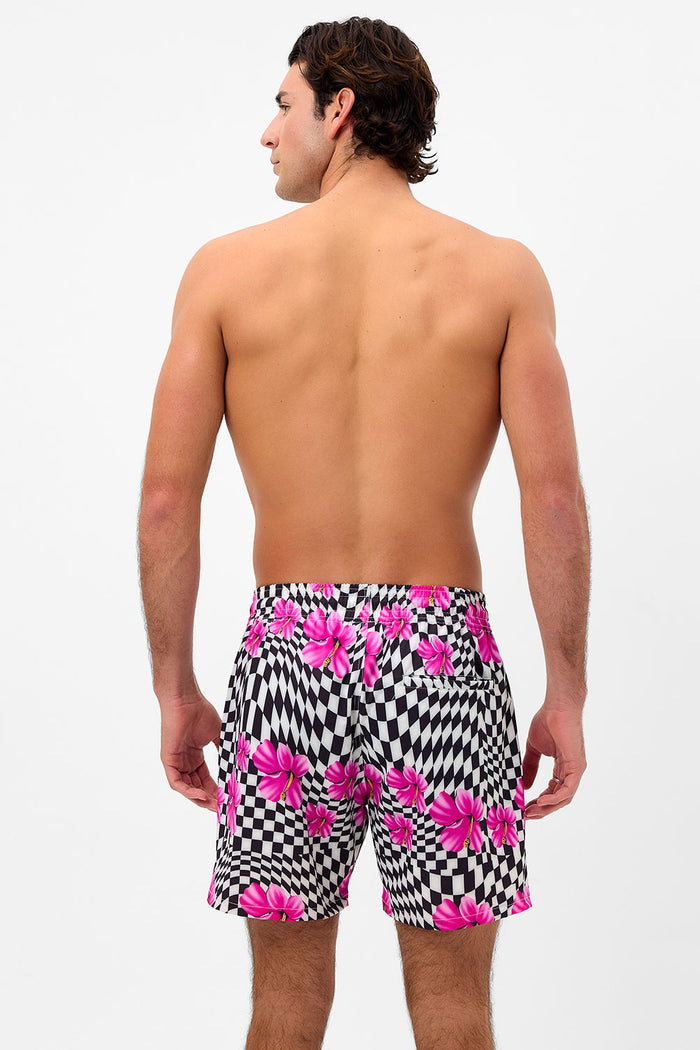 winston black and white checker boardshort