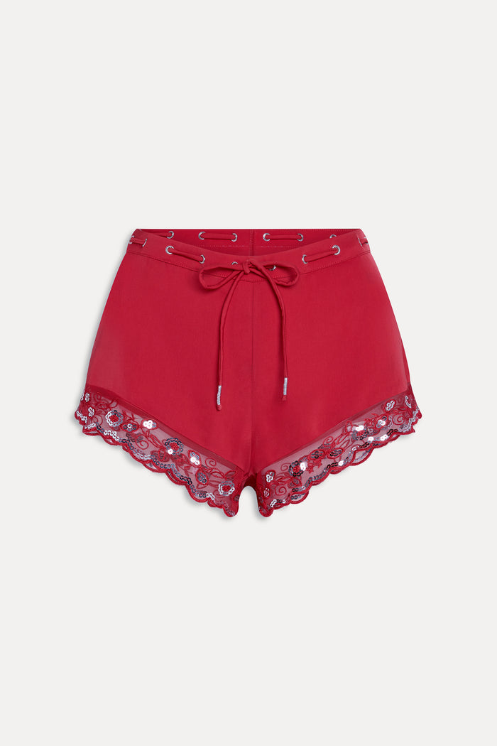 x Devon Lee Carlson Bestie Satin Shorts - Beach House Bloom