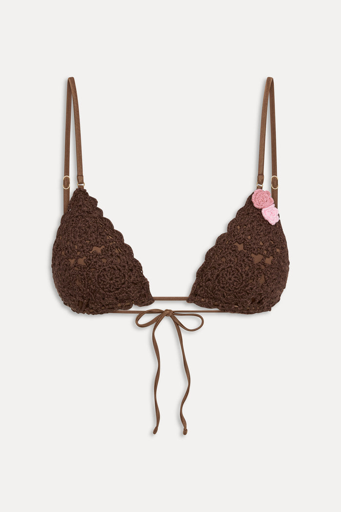x Devon Lee Carlson Elena Crochet Bikini Top - Daisy Lynn