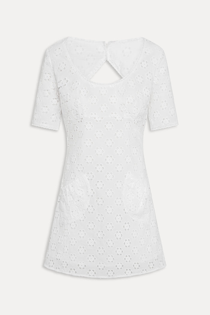 x Devon Lee Carlson Lee Eyelet Mini Dress - Fluff