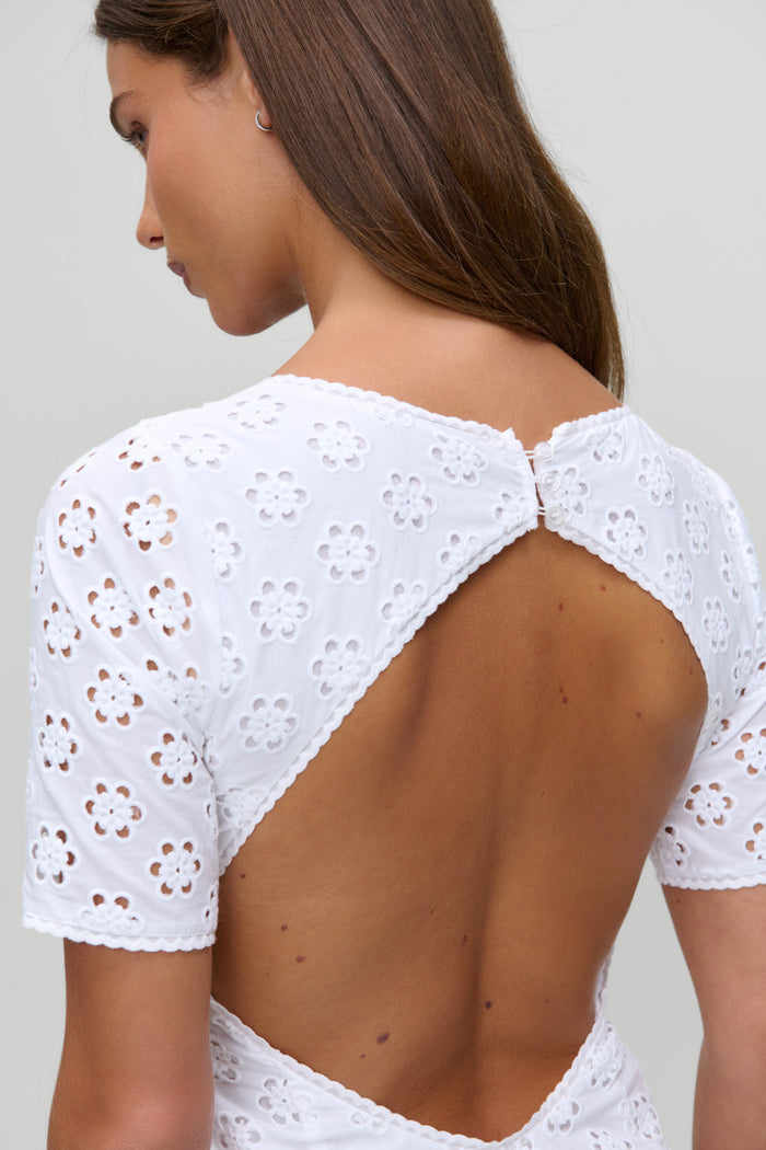 x Devon Lee Carlson Lee Eyelet Mini Dress - Fluff
