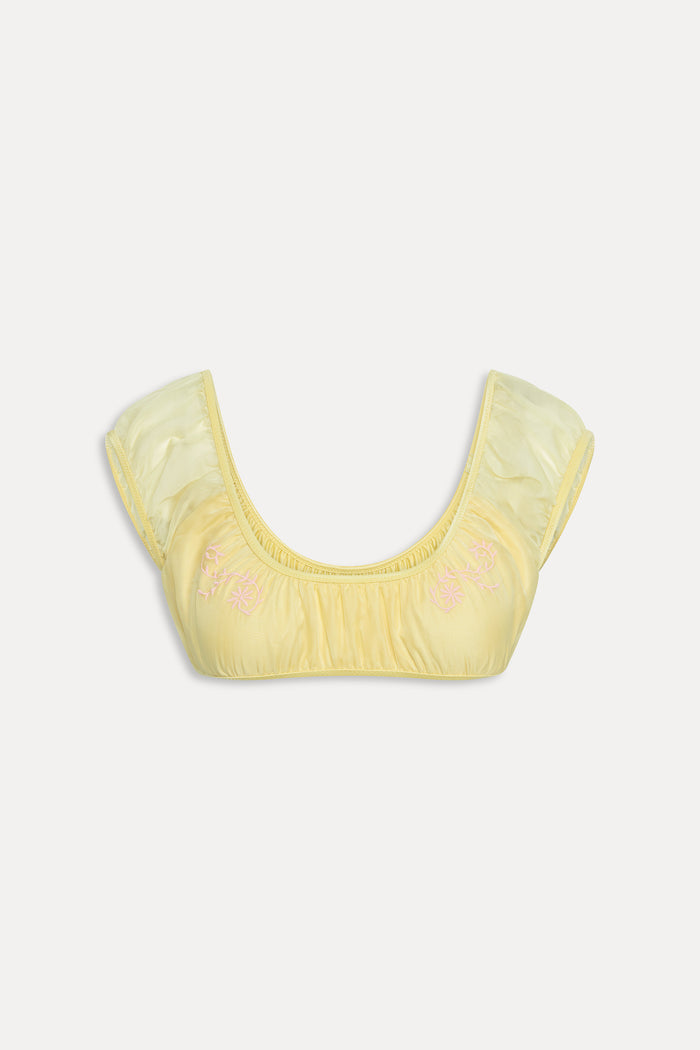 x Devon Lee Carlson Leo Chiffon Bikini Top - Just Like Honey