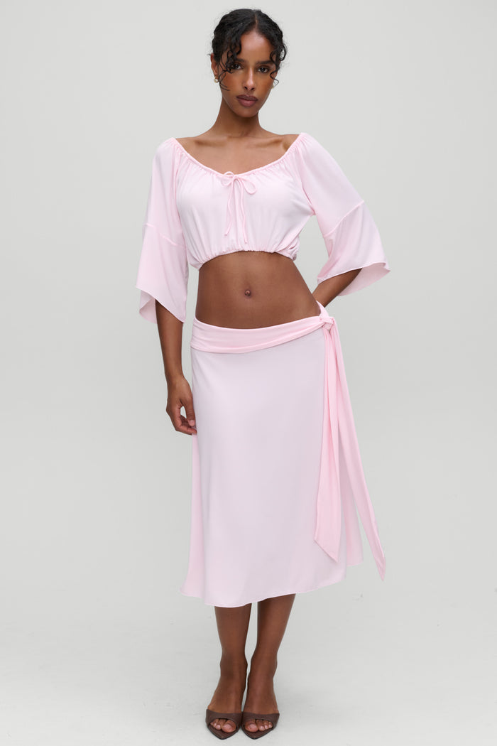 x Devon Lee Carlson Lola Jersey Midi Skirt - Ballerina