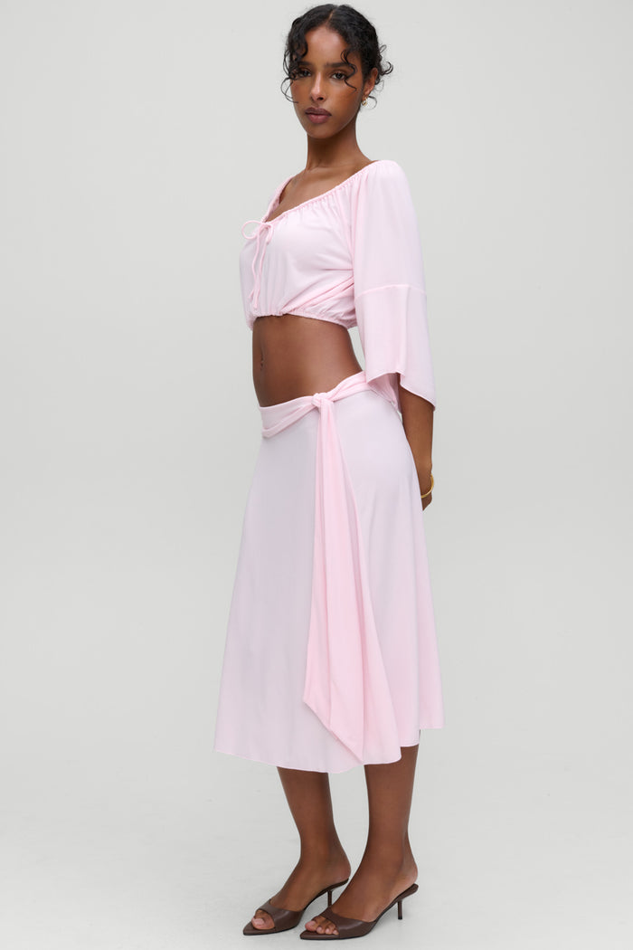 x Devon Lee Carlson Lola Jersey Midi Skirt - Ballerina