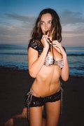 x Devon Lee Carlson Pinky Promise Crochet Shorts - Noir