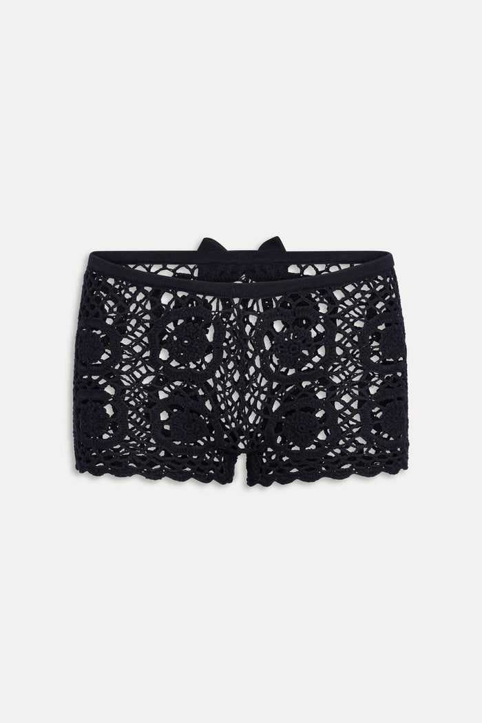 x Devon Lee Carlson Pinky Promise Crochet Shorts - Noir