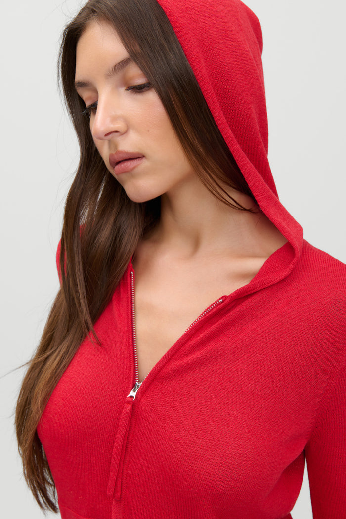 x JENNIE Atlas Knit Hoodie - Lip Tint