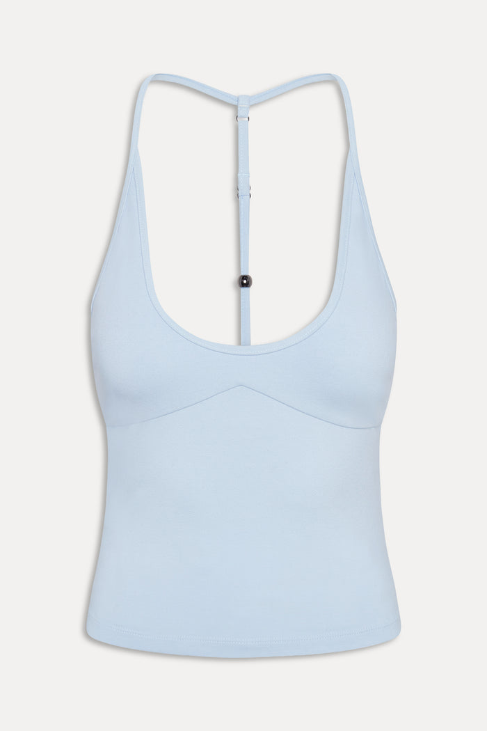 x JENNIE Chantal Cotton Halter Top - Powder Blue