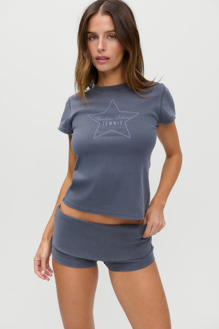 x JENNIE Eva Cotton Mini Shorts - Comet