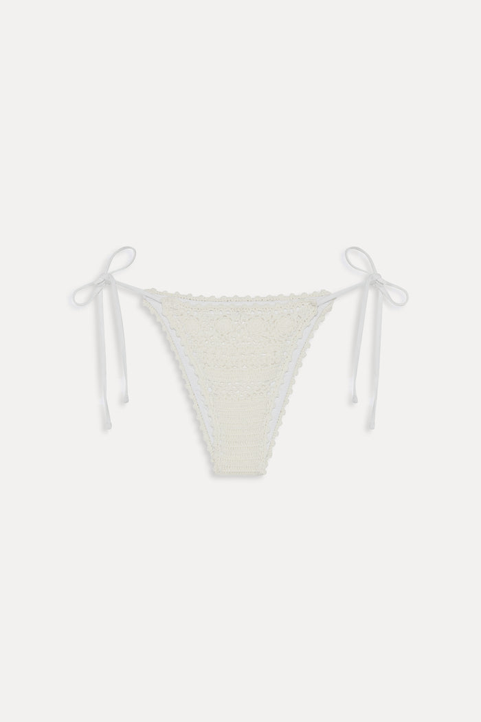 x JENNIE Mackenzie Crochet Bikini Bottom - Ivory Crochet