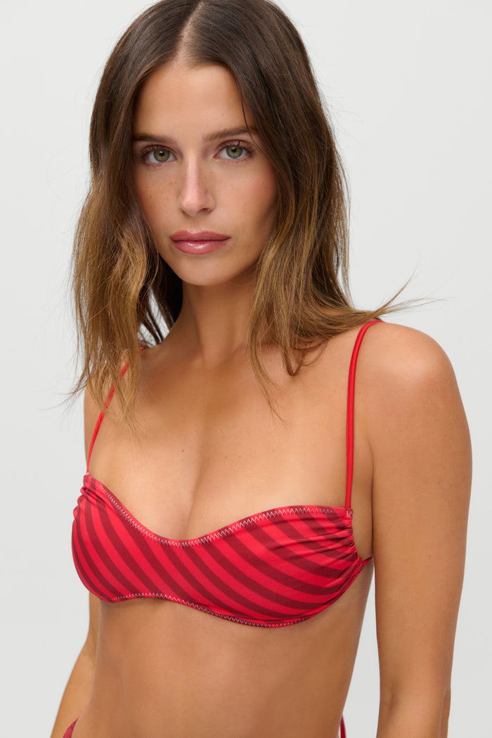 x JENNIE Magnolia Shine Bikini Top - Spring Stripe