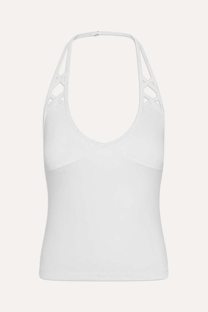 x JENNIE Nora Cotton Halter Top - Optic White