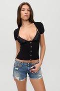 x JENNIE Sofia Knit Top - Black