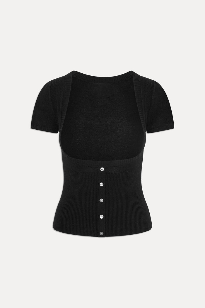 x JENNIE Sofia Knit Top - Black