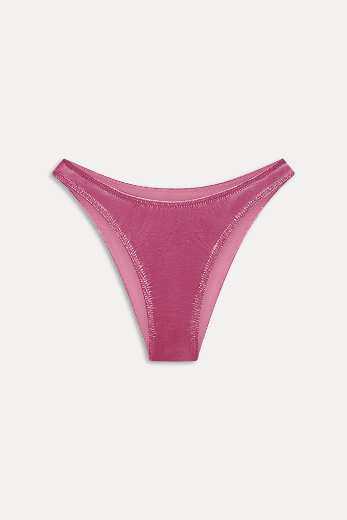 x KHY Dove Classic Metallic Bikini Bottom - Pink Chrome