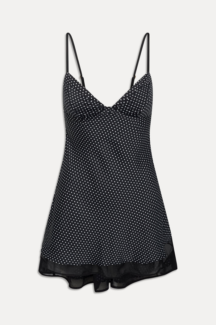 x Khy Kenley Satin Mini Dress - Moonlit Dot