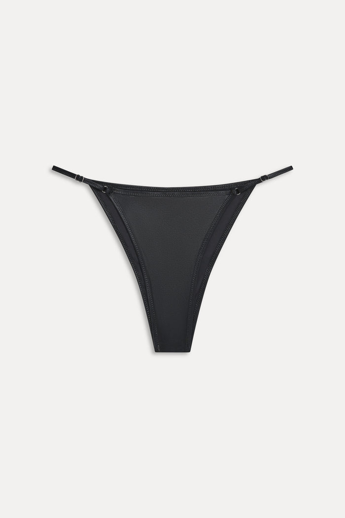 x KHY Luna Metallic Bikini Bottom - Black Chrome
