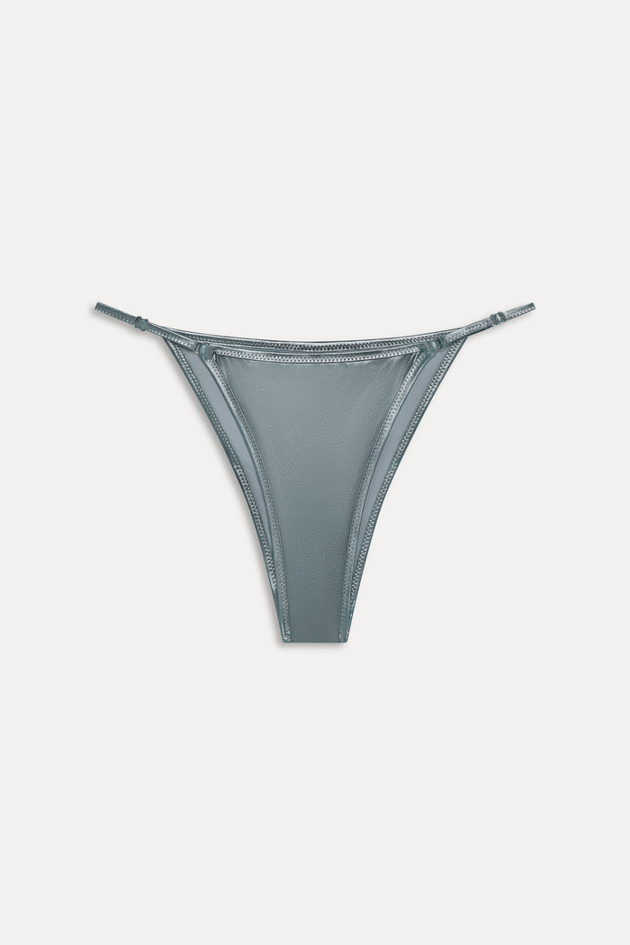 x KHY Luna Metallic Bikini Bottom - Chrome