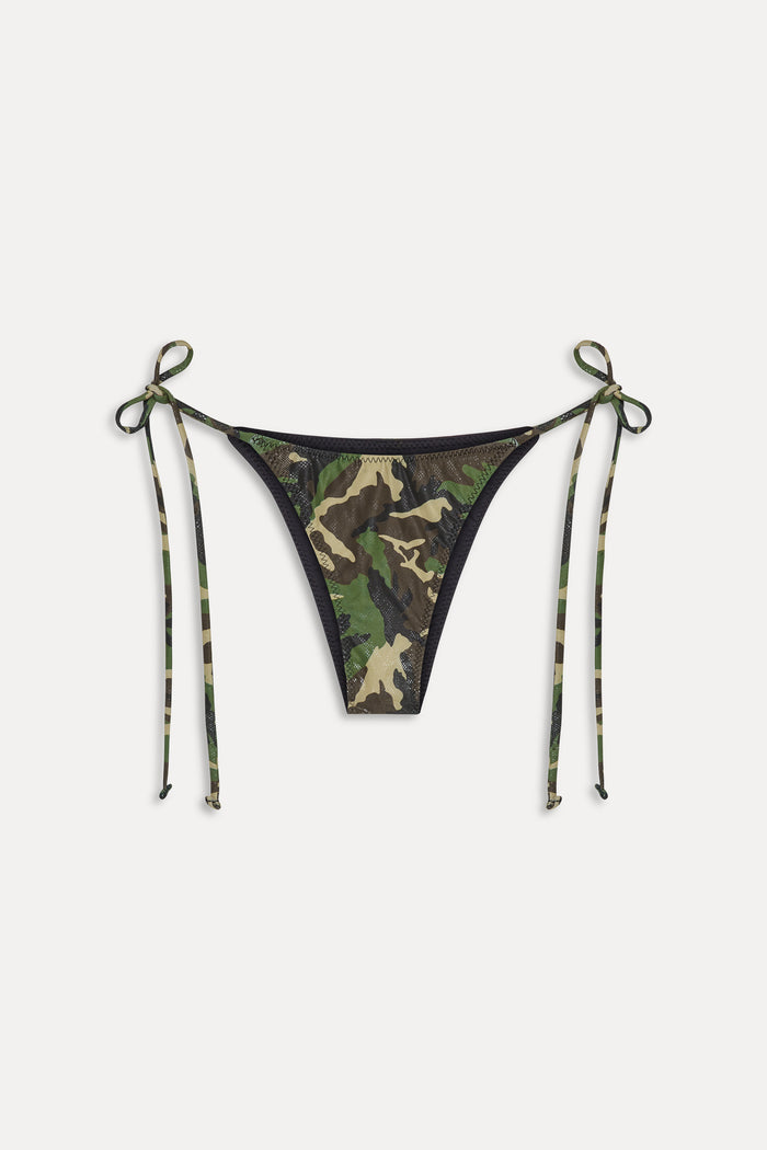 x KHY Mackenzie Foil String Bikini Bottom - Camo