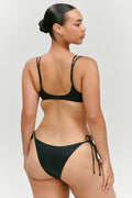 x KHY Cherish Metallic Push Up Bikini Top - Black Chrome