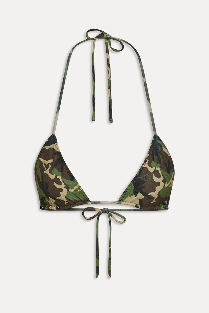 x KHY Nick Foil Triangle Bikini Top - Camo
