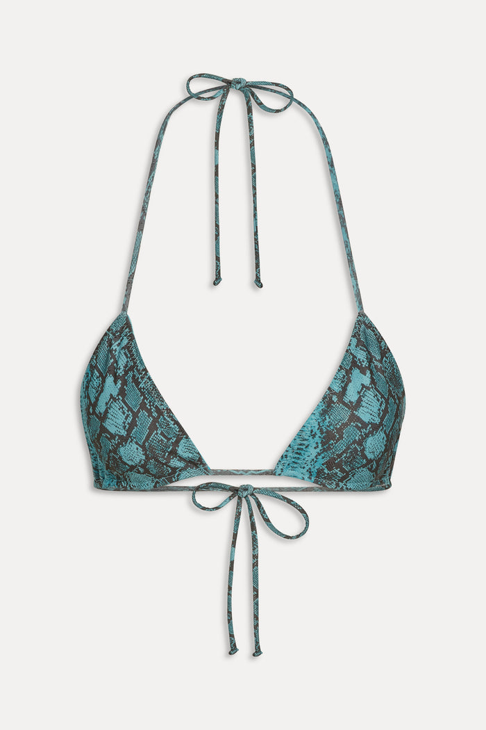 x KHY Nick Foil Triangle Bikini Top - Cobra