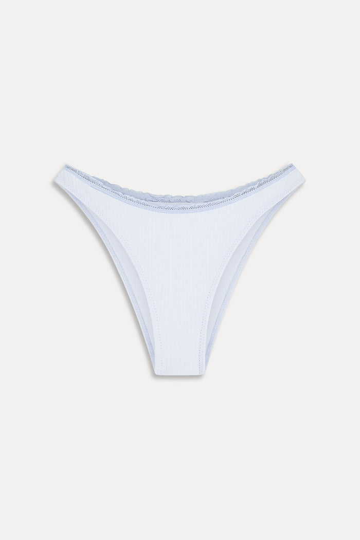 x Paige Lorenze Dove Ribbed Classic Bikini Bottom - Something Blue