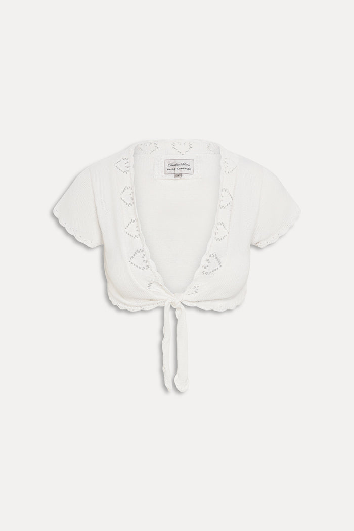 x Paige Lorenze Eternity Crochet Front Tie Blouse - White Chapel